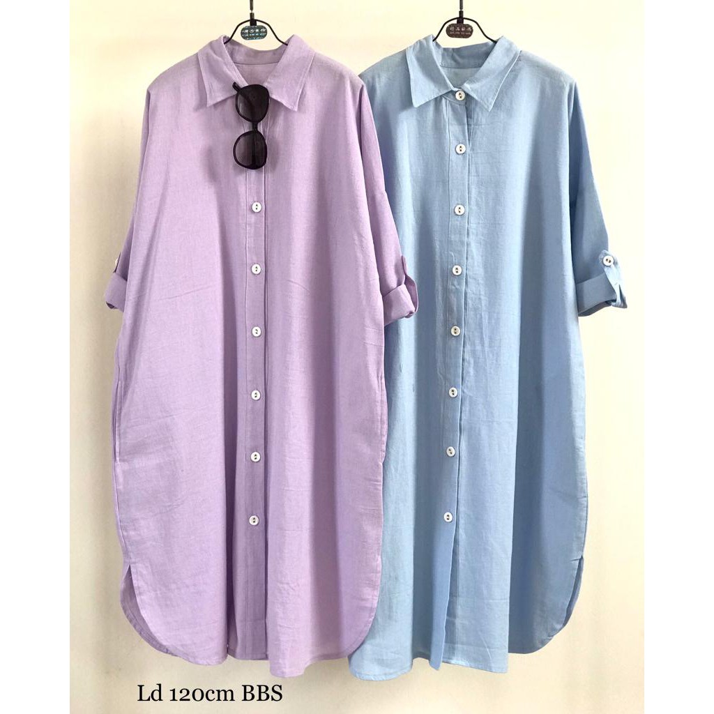 LONG TUNIK KEMEJA POLOS IMPORT
