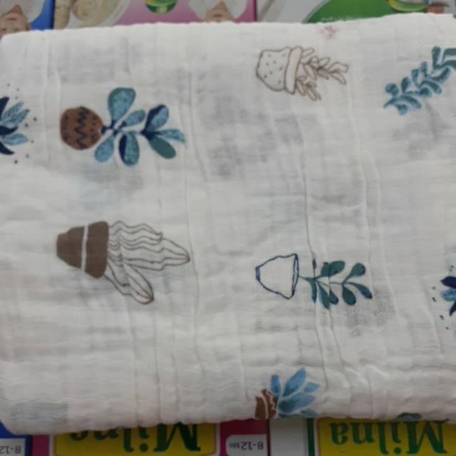 Muslin swaddle bedong katun muslin asli (bedong halus empuk super lembut)