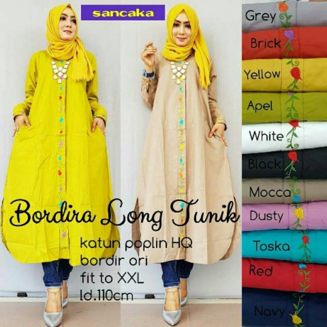 Bordira Long Tunik Long Blouse