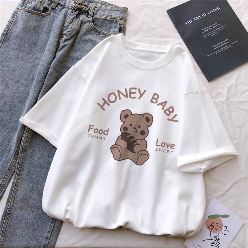 MYSTIQUE.ID-BAJU KAOS HONEY BABY T-SHIRT LUCU DAN AESTHETIC