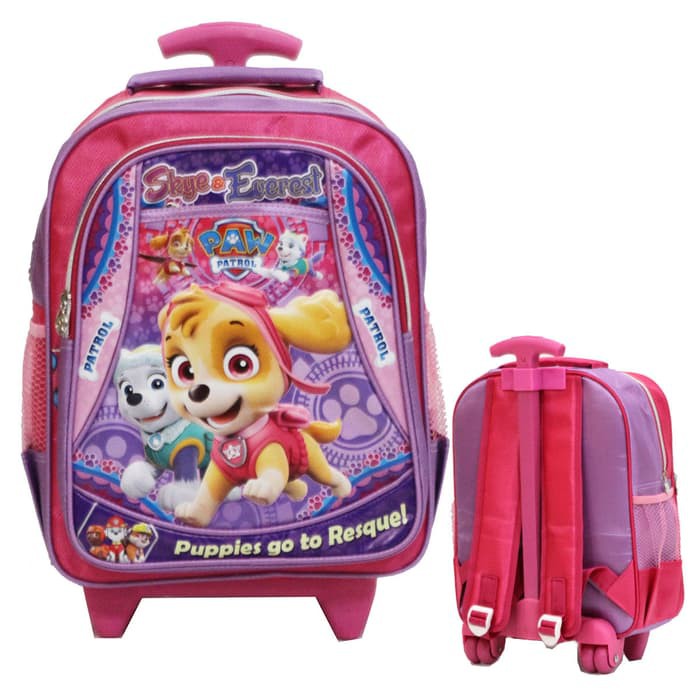 "TAS MURAH Tas Trolley Anak TK Atau PG Paw Patrol Soft Timbul 3 Kantung"
