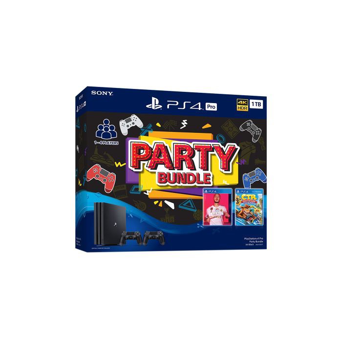 SONY PS4 PRO 1TB PlayStation 4 Pro Party Bundle 2STIK FIFA19 CTR NITRO