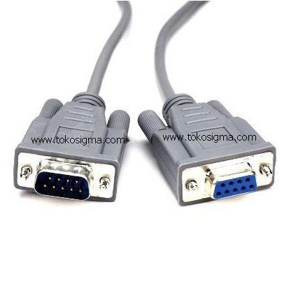 Kabel Serial 1.5m data COM DB9 RS232 Male to Female pin 9 M-F 1.5 METER