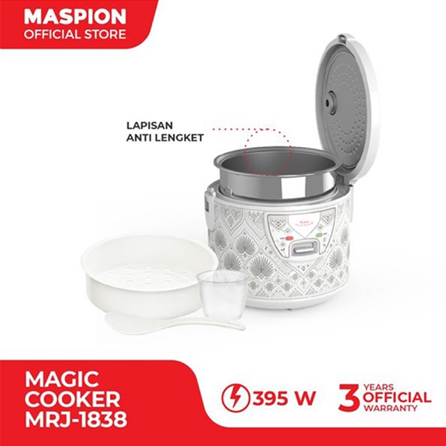 Maspion Magic Cooker MRJ-1838 Penanak Nasi Kapasitas 1.8 Liter 3in1