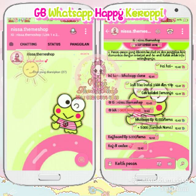 Tema Whatsapp Wa Happy Keroppi Shopee Indonesia