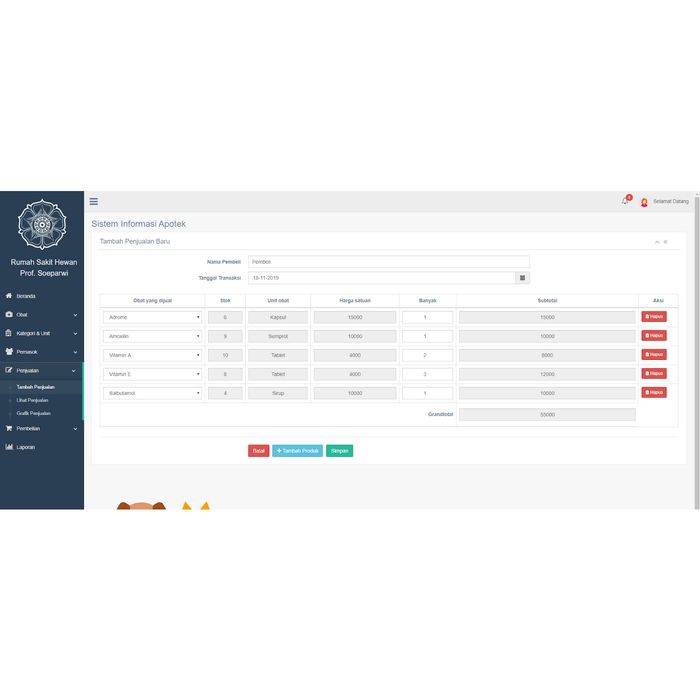 Software Aplikasi Apotek Berbasis Web PHP Grey