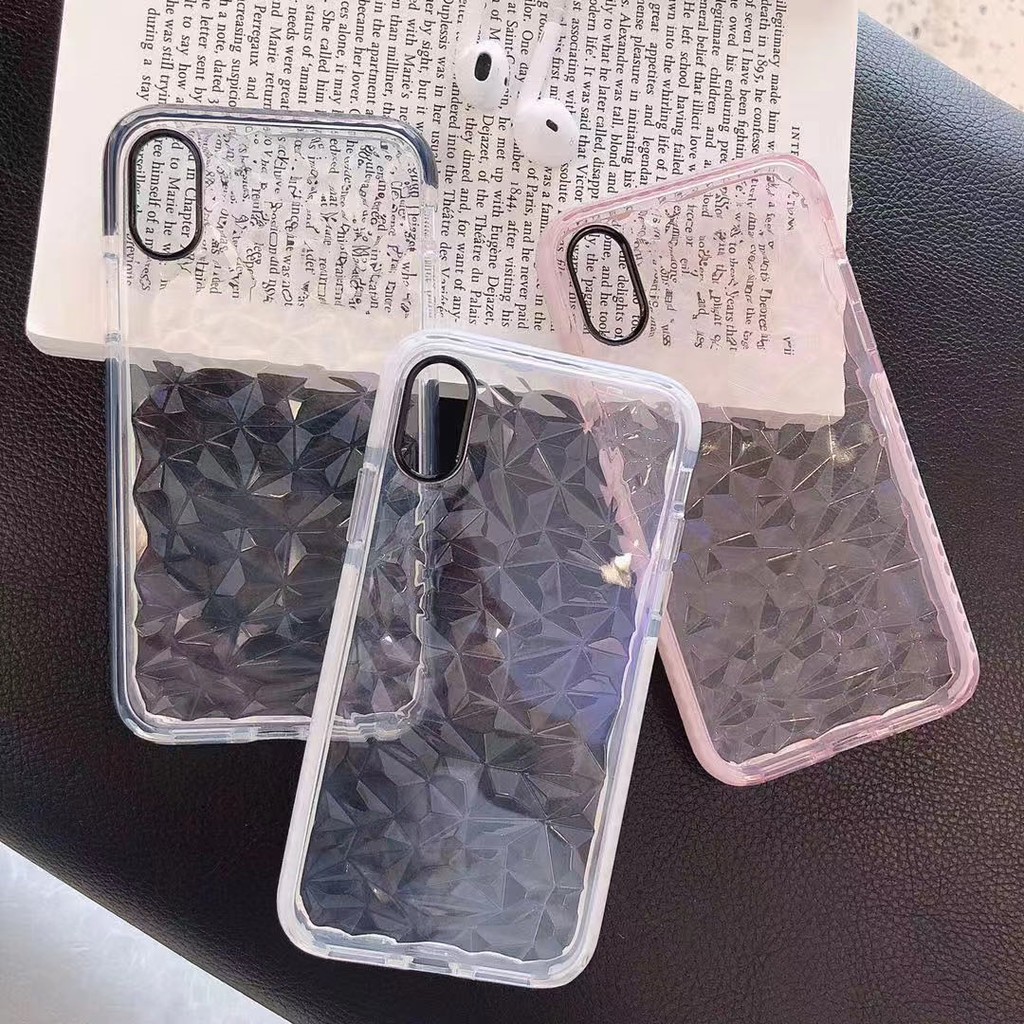 Soft Case Tpu Transparan Motif Berlian Untuk Iphone 12 12pro 12promax 12mini 11 X Xs Xr Xsmax 7plus 8plus Se2 2020 6 7 8