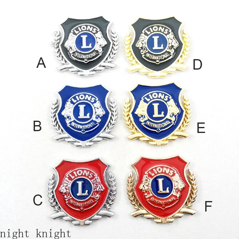 1pc Stiker Emblem Logo Lions Clubs Internasional Bahan Metal Untuk Dekorasi Mobil