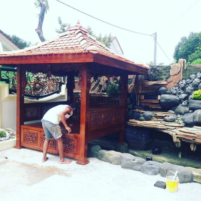 Gasebo ukir kayu jati antique
