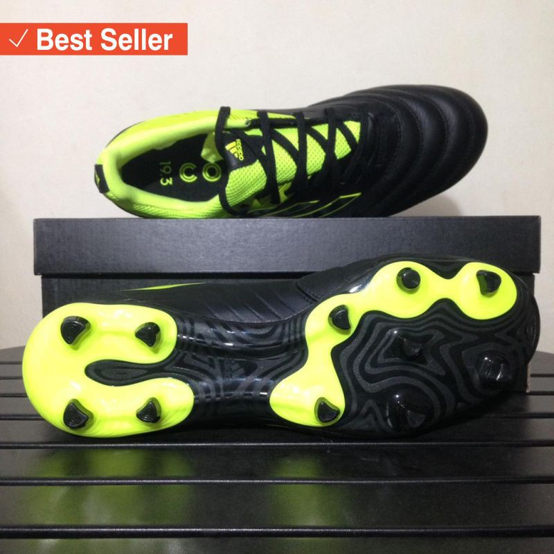 Sepatu Sport Olahraga murah awet kuat / Sepatu Bola Adidas Copa 19.3 FG Black Solar Yellow BB8090