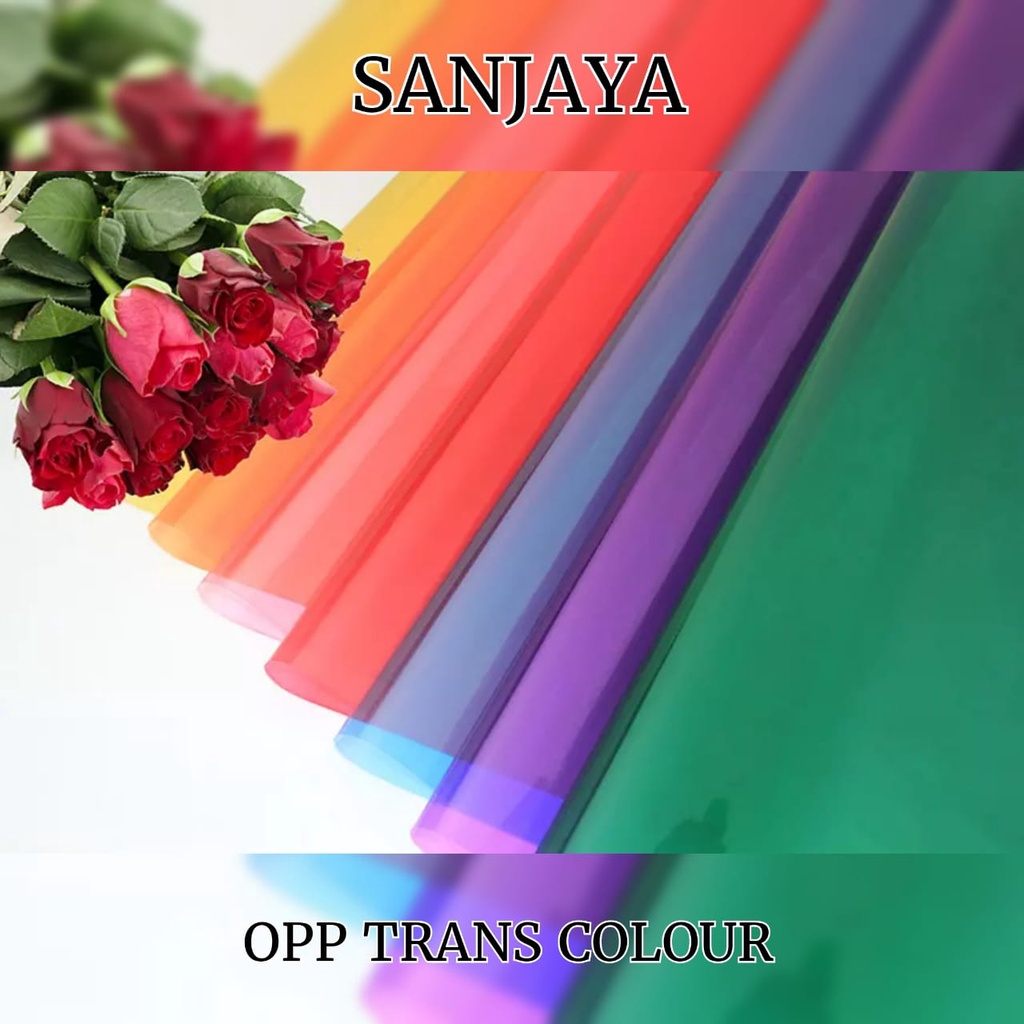 [20 Lembar] Kertas Buket Bunga Bening Warna / Kertas Cellophane Bening Warna / Flower Wrapping Paper Trans Colour / Opp Trans Colour