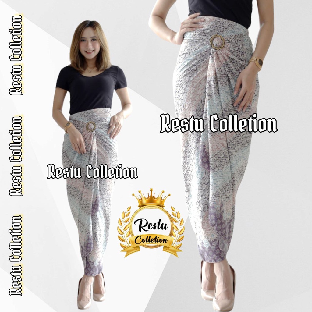 COD Restu Colletion Rok Lilit Songket Serut Batik Bawahan Kebaya Wisuda Kemeja Bloese Kondangan Nikahan Tunangan Wanita Allsize Bahan Satin HQ Premium Kenanga Dasar Maroon BESTSELLER