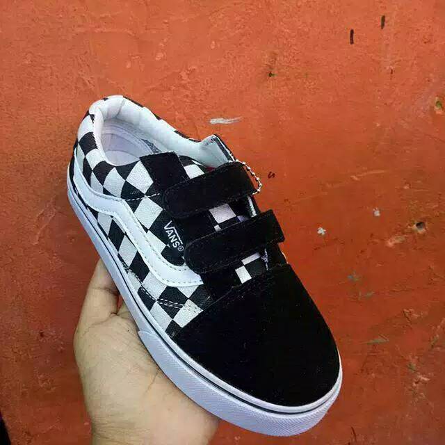Sepatu vans catur anak perepet- sepatu vans catur anak perekat 25-35