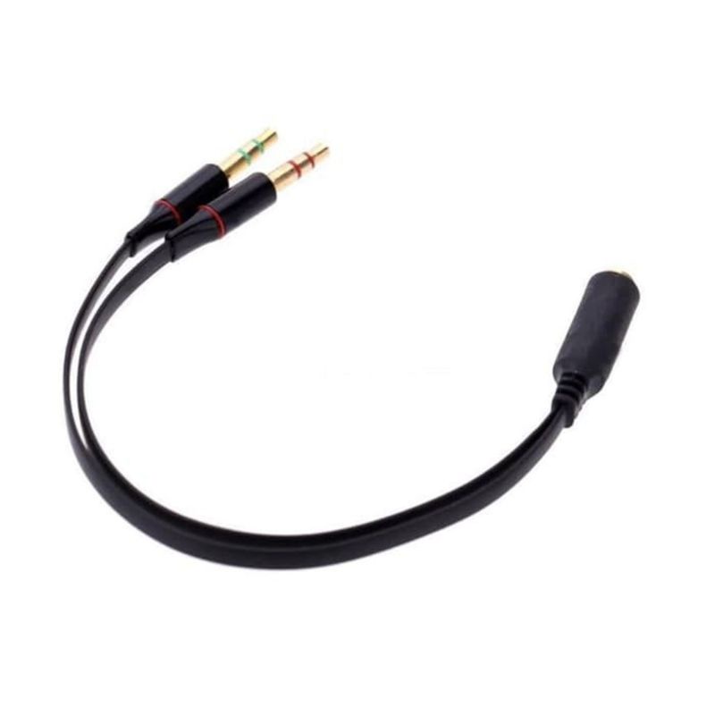 Kabel Audio Splitter 2 Male to 1 Female (2 Jantan ke 1 Betina) 3.5mm