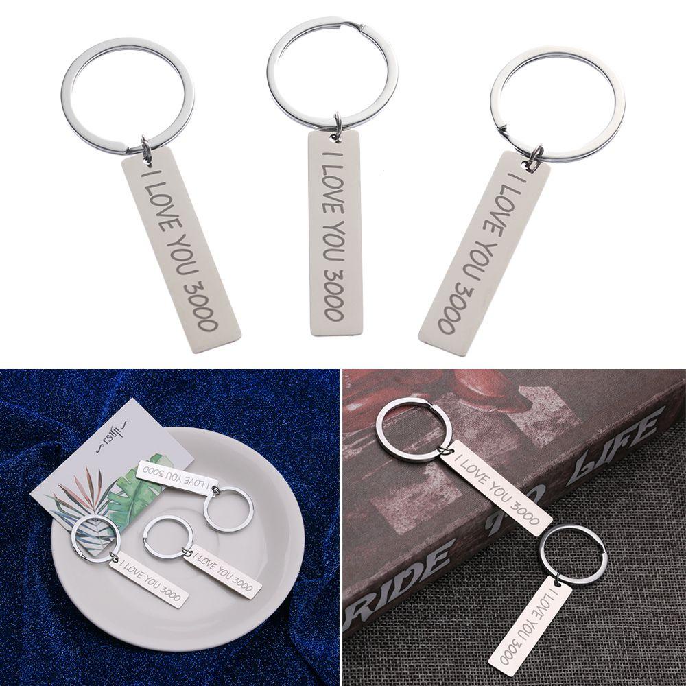 Solighter I Love You 3000gantungan Kunci Pecinta Masa Kini Perhiasan Metal Keyfob