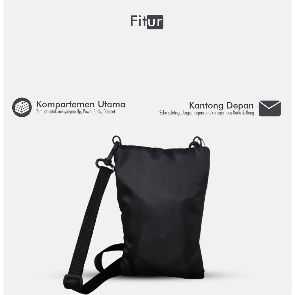 TRACOLLA BLACK | MNM X URBAN | Tas Selempang Pria Wanita Tas Handphone Sling Bag ORIGINAL