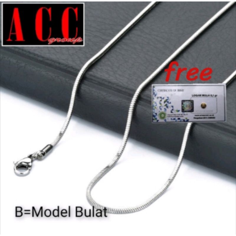 Kalung Belut Halus free emas 1 gram