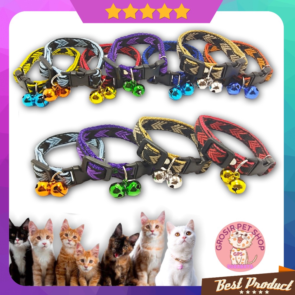 Kalung kucing anjing kelinci premium motif panah liontin isi 2 12 mm ecer grosir aksesoris hewan peliharaan