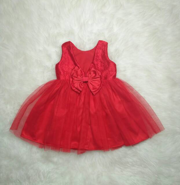 Dress bayi imlek merah setelan bayi merah imlek