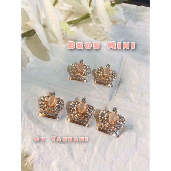 Bros Mini Premium Mahkota Crown Cantik Batu dan Kristal Sintetis Hadiah Gift Souvenir Jakarta Bogor 