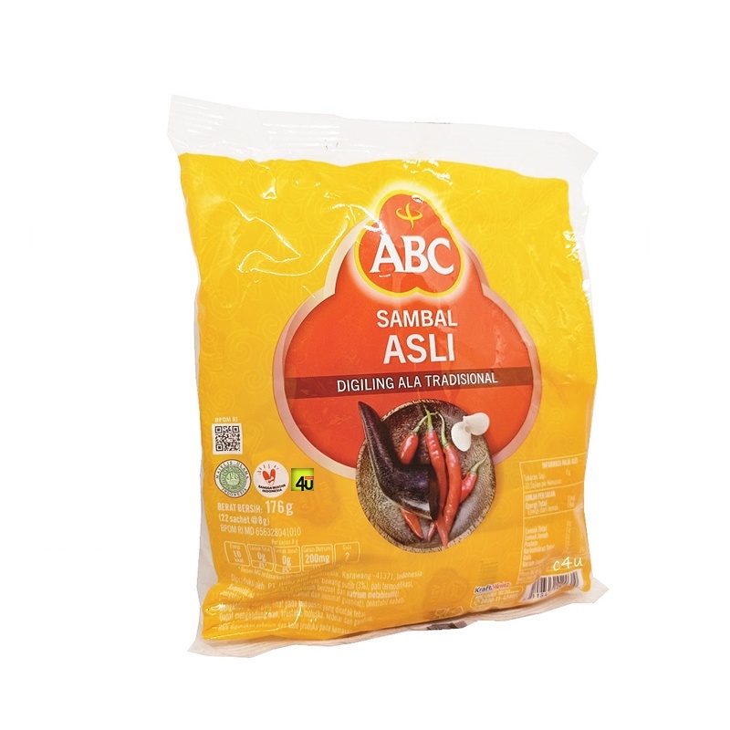 

ABC Sambal Saus Asli 176G 1 Pak Isi 22 Sachet