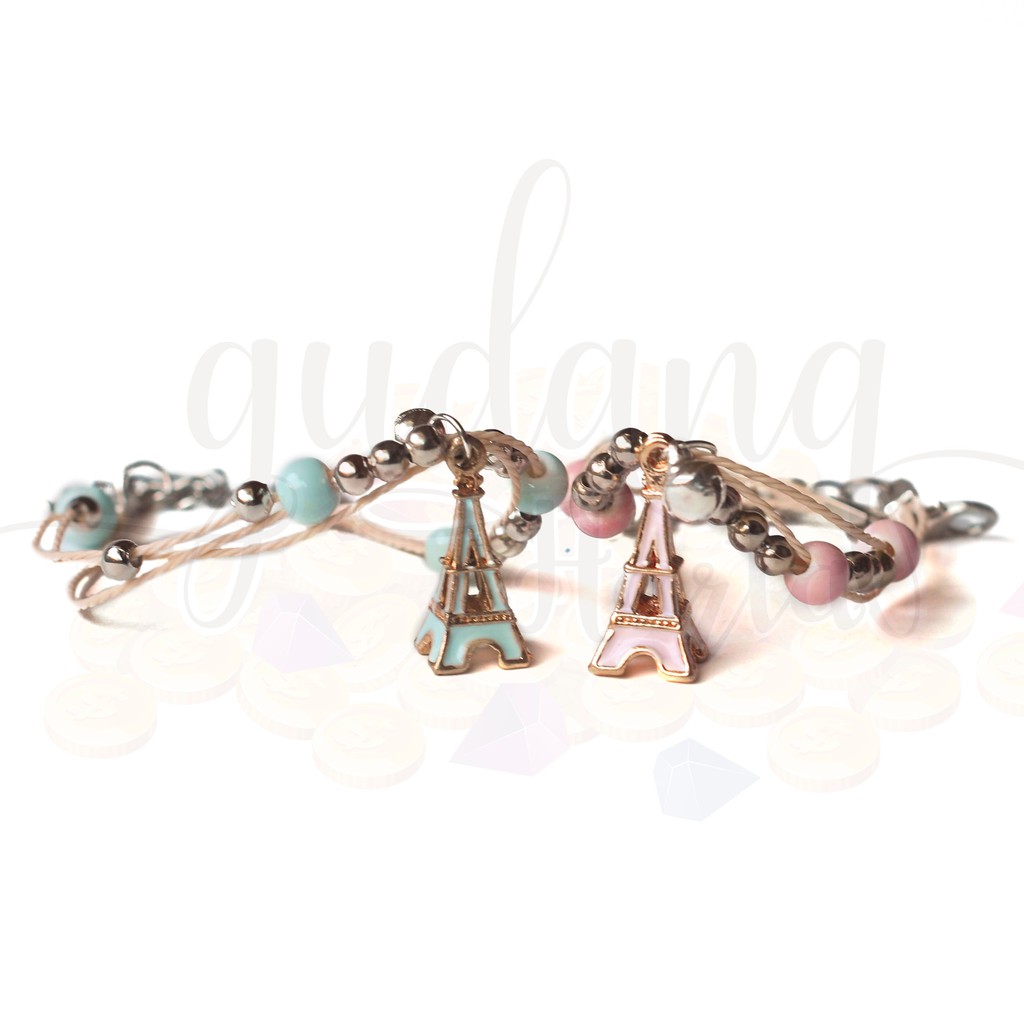 Gelang Tali Eiffel Tower Balloon Umbrella Pastel Cute GH 205161