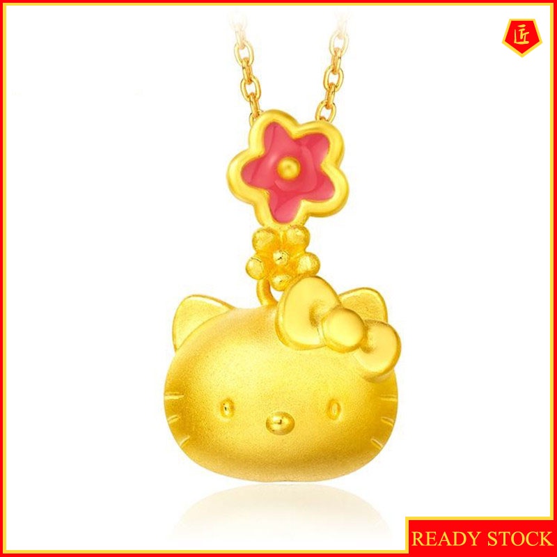 [Ready Stock]Fashion Hellokitty Cartoon Gold-Plated Pendant Cute Necklace