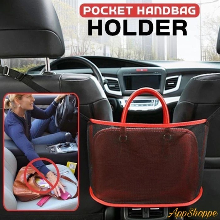 Car Net Pocket Handbag Holder tas Organizer Seat Side Storage