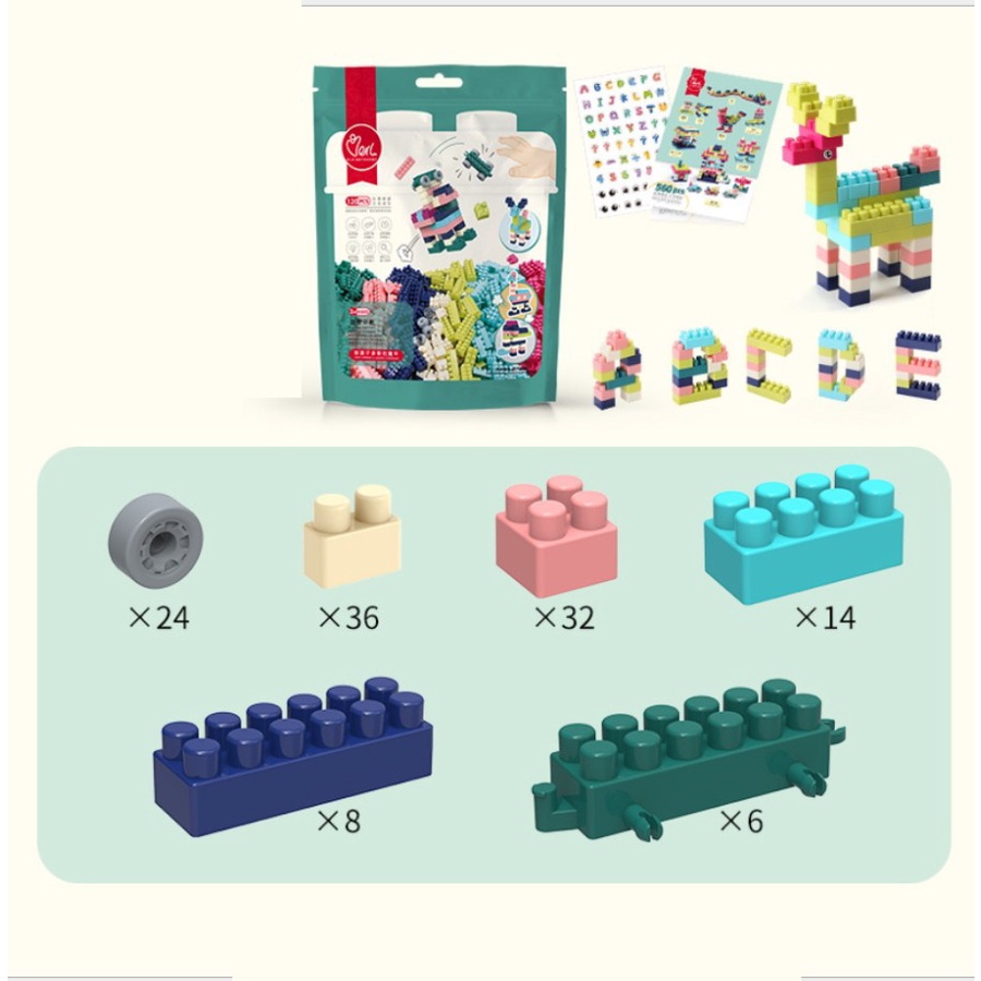 Mainan bricks balok 120 pcs set anak, DIY susun balok anak