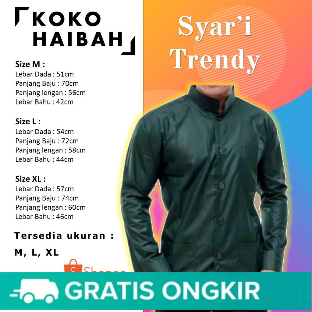 COD BAJU KOKO PRIA KOKO DEWASA BAJU KOKO LENGAN PANJANG BAJU KOKO HAIBAH AMMU BAJU KOKO HIJAU BOTOL