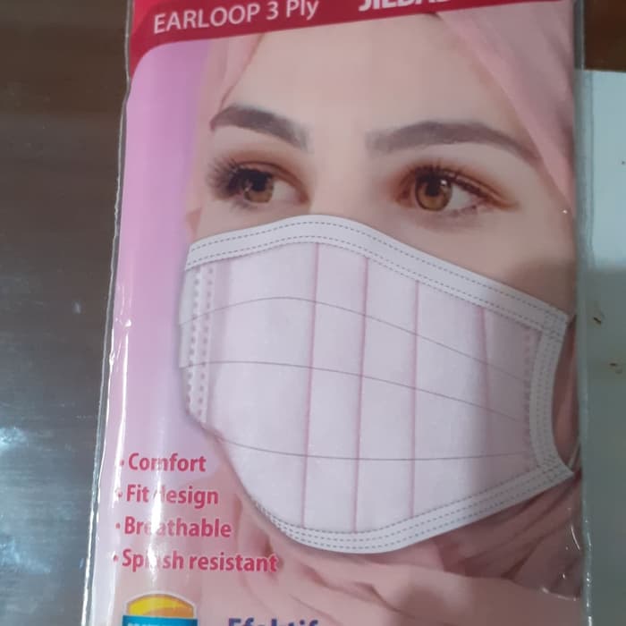 New Masker Jilbab Warna 3ply OneMed isi 5pcs