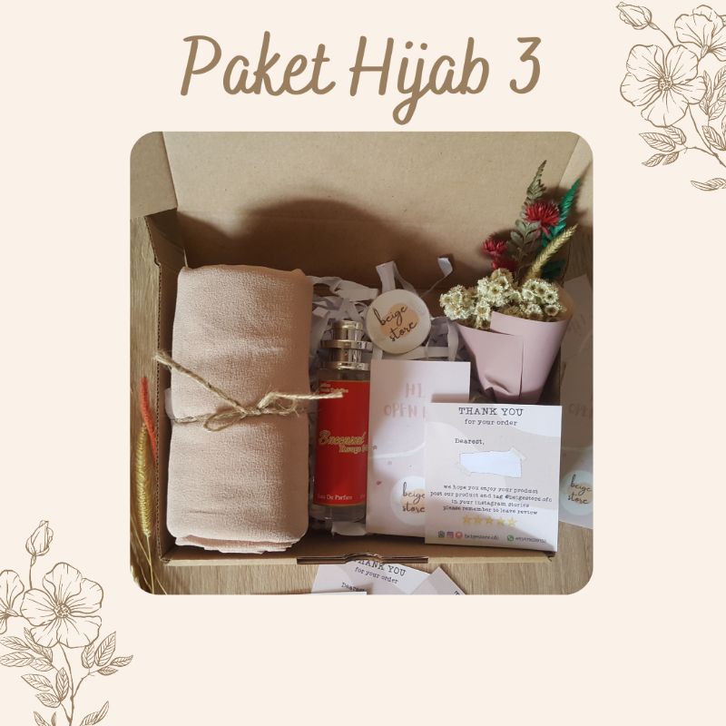 

Paket Hijab 3 - Pasmina Gift Box / Hampers Hijab / Parfume / Hadiah Ulang Tahun / Wisuda