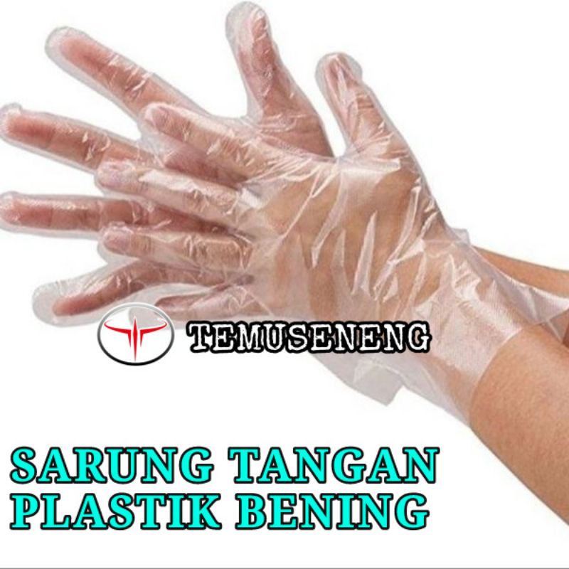 [Murah] Sarung Tangan Plastik Bening Transparan Sekali Pakai