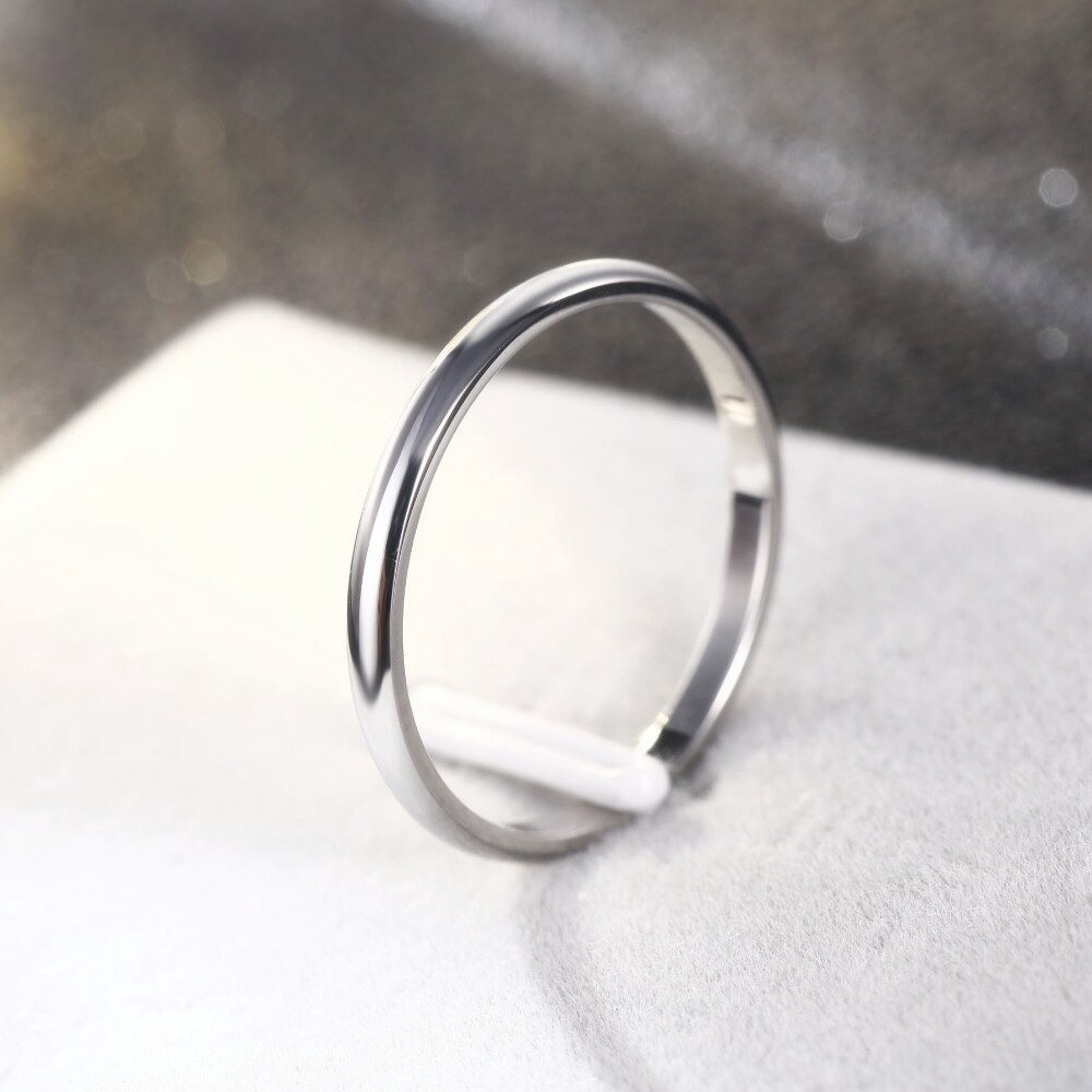 Cincin Bahan Baja Titanium Ukuran 2mm Untuk Pria Dan Wanita