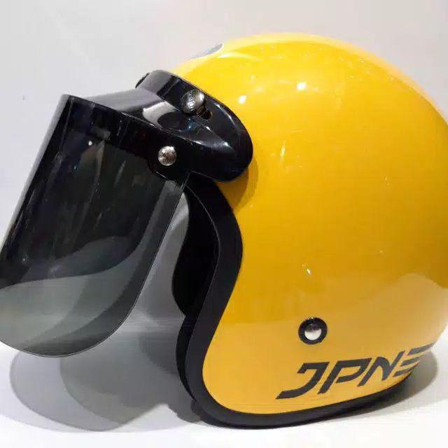 Helm Bogo Retro Jpn Warna Kuning Golkar Kaca Flat Datar Shopee Indonesia