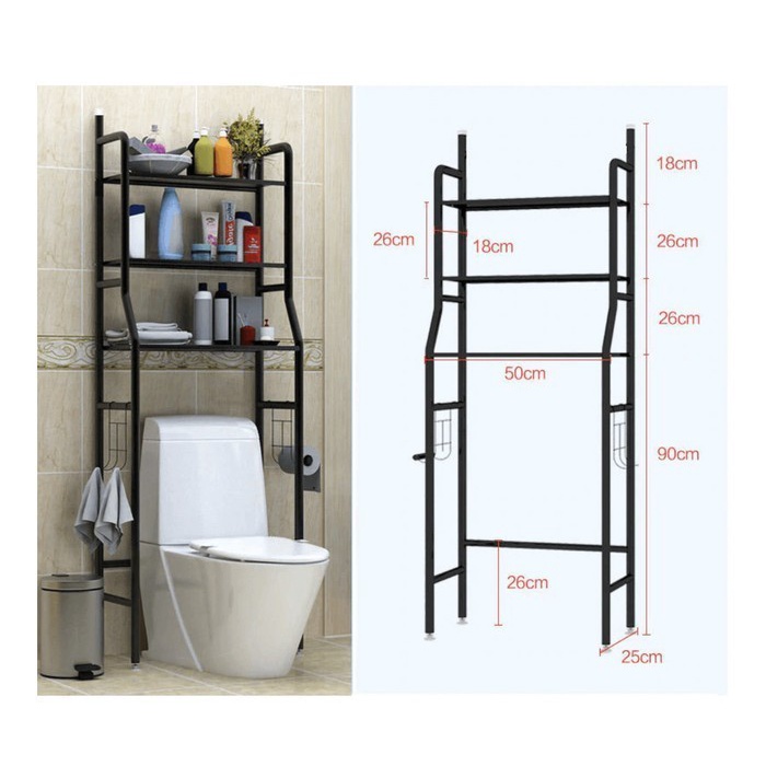 RAK KAMAR MANDI STAINLESS STEEL RACK TOILET ORGANIZER WC 2 SUSUN