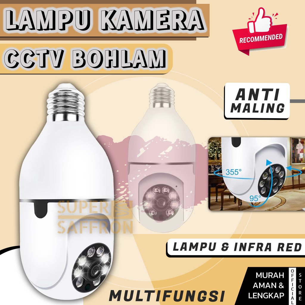 Jual Kamera CCTV Lampu Wifi IP Camera Wireless Bohlam V380 1080P Indoor ...