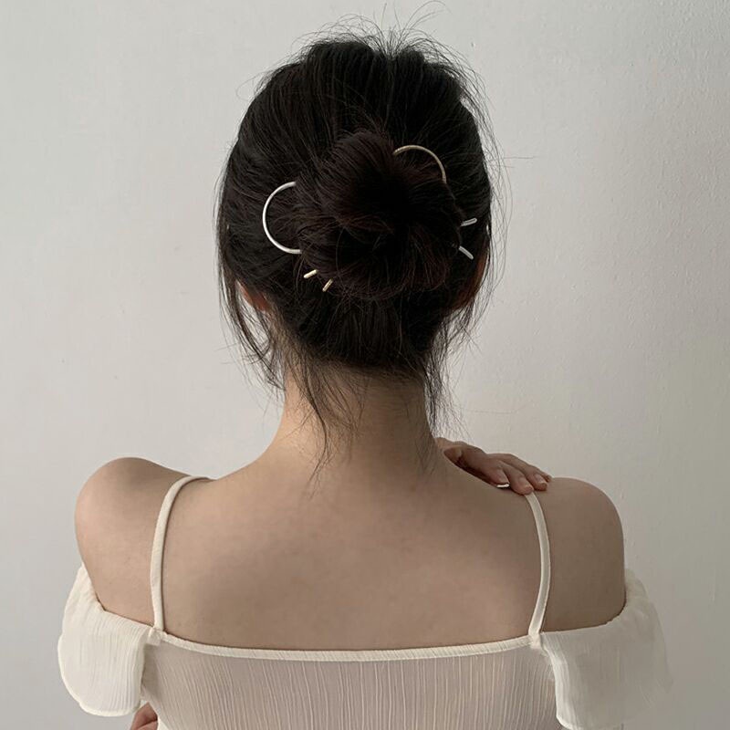 U-shape Metal Hairpin Korean Style Modern Daily Antique Antik Elegant Hair Accessories Wanita Pin Cepol Sanggul Rambut Hair Bun Jepit besi Jepitan Gold Silver Pretty Classic Casual Style Tusuk Konde