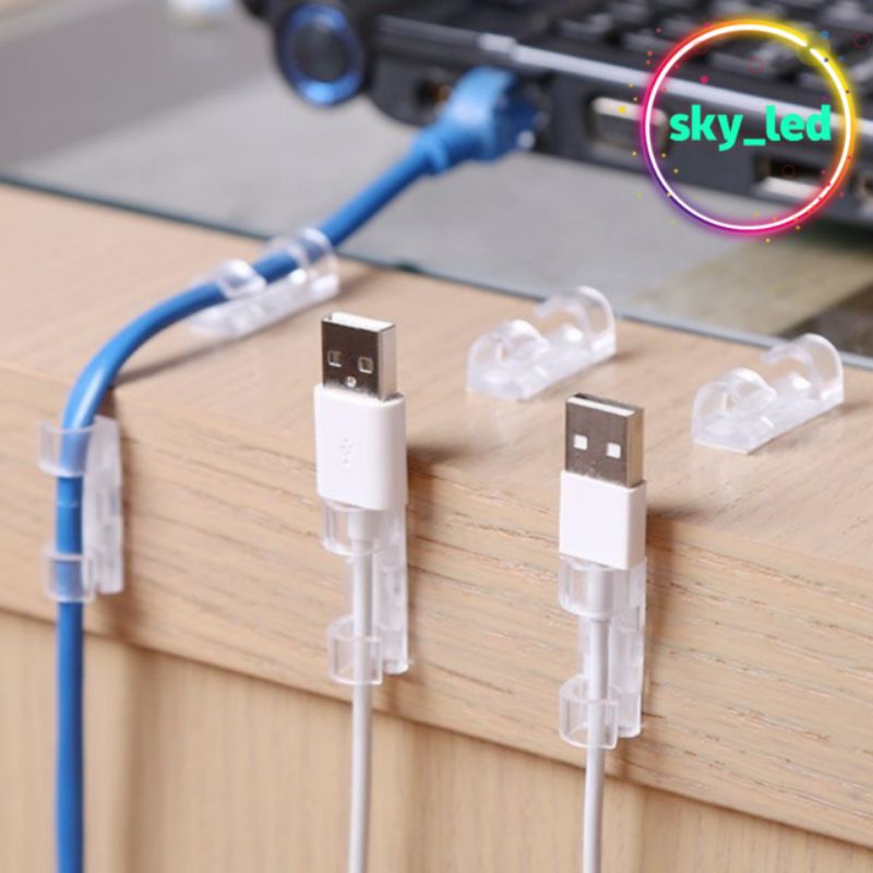 KLIP KABEL LED STRIP SELANG DAN NEON FLEX / KLIP KABEL ORGANIZER CABLE CLIP PER PACK PENGIKAT KABEL