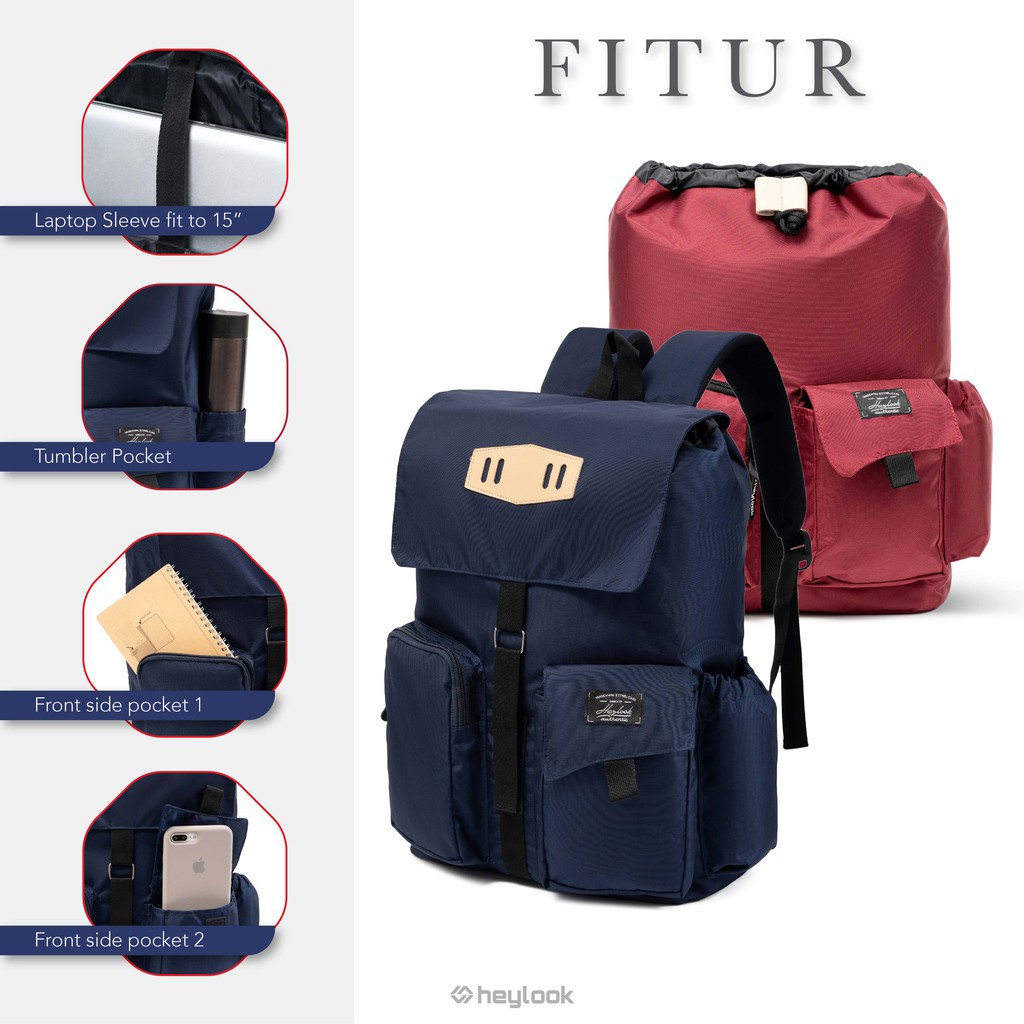 TAS RANSEL WANITA TAS PUNGGUNG RANSEL SEDERHANA TAS RANSEL CEWEK HEYLOOK ASLI