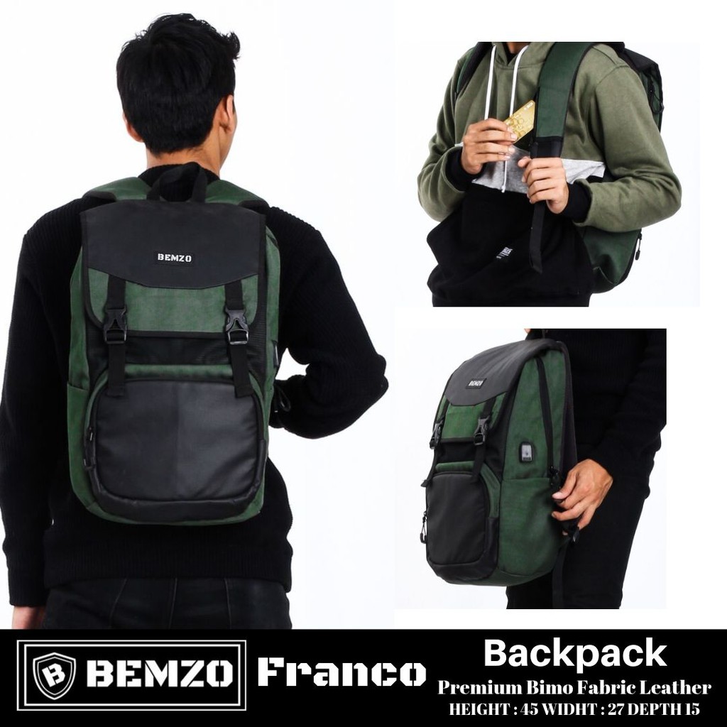 BEMZO FRANCO - Ransel Pria - Backpack - Tas Punggung - Tas Gunung - Hiking - Tas Urban - Tas Laptop