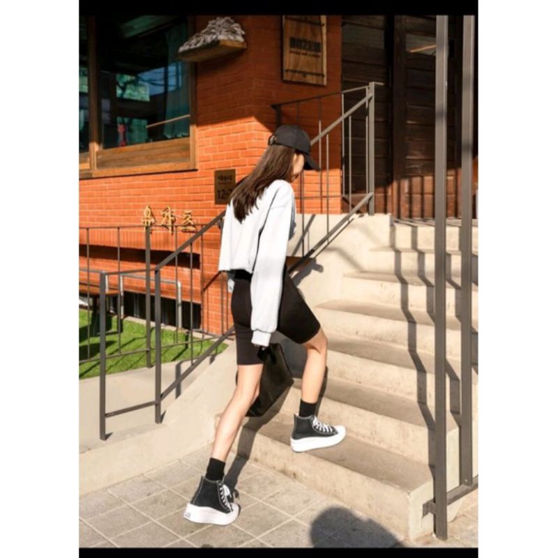 Jaket Sweater Crope Se Dada Fleece Wanita L-XXL
