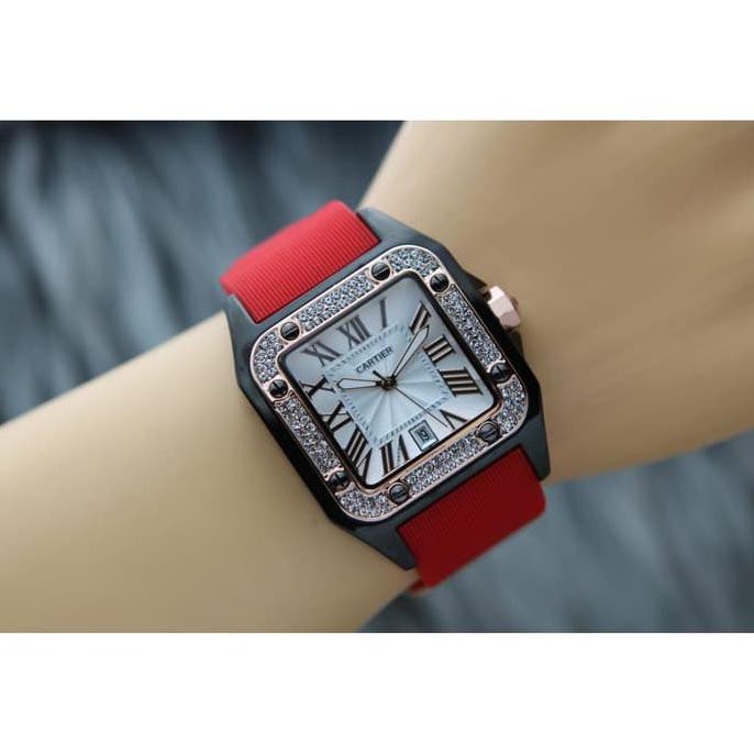PENGIRIMAN CEPAT JAM ANALOG WANITA ORIGINAL✅ JAM TANGAN WANITA CARTIER 1507 EV RUBBER FREE BOX +