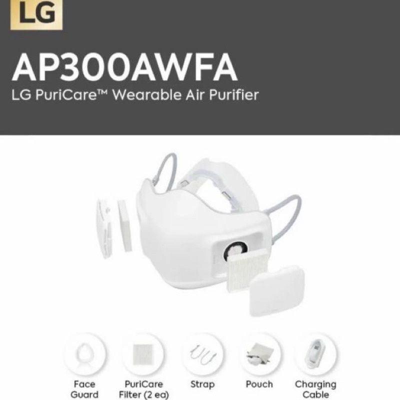 LG Puricare Wearable Air Purifier - AP300AWFA Mask Respirator, Masker LG