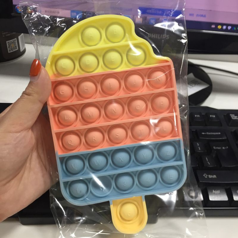 LYSASHOP -  Pop It BESAR AMONG US DINO UNICORN SEGIEMPAT JUMBO RAINBOW PUZZLE MAINAN EDUKASI ANAK-3