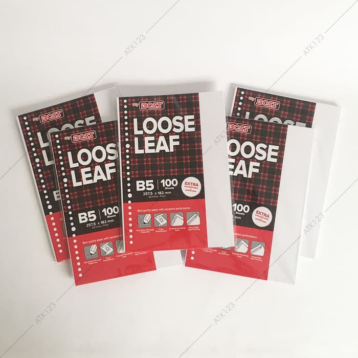 

Stok Ready Loose Leaf Big Boss B5 26 Holes Polos isi 100 Lembar Murah