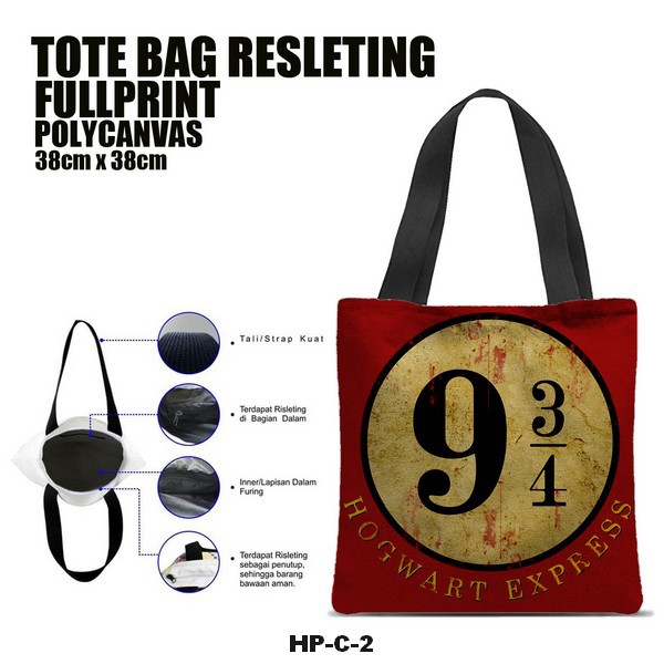 Tas / Tote Bag Polycanvas Full Print Resleting - Harry Potter Series.C