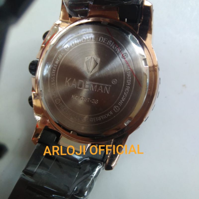 Jam tangan pria KADEMAN Original tanggal aktif anti karat anti air bisa dipake renang