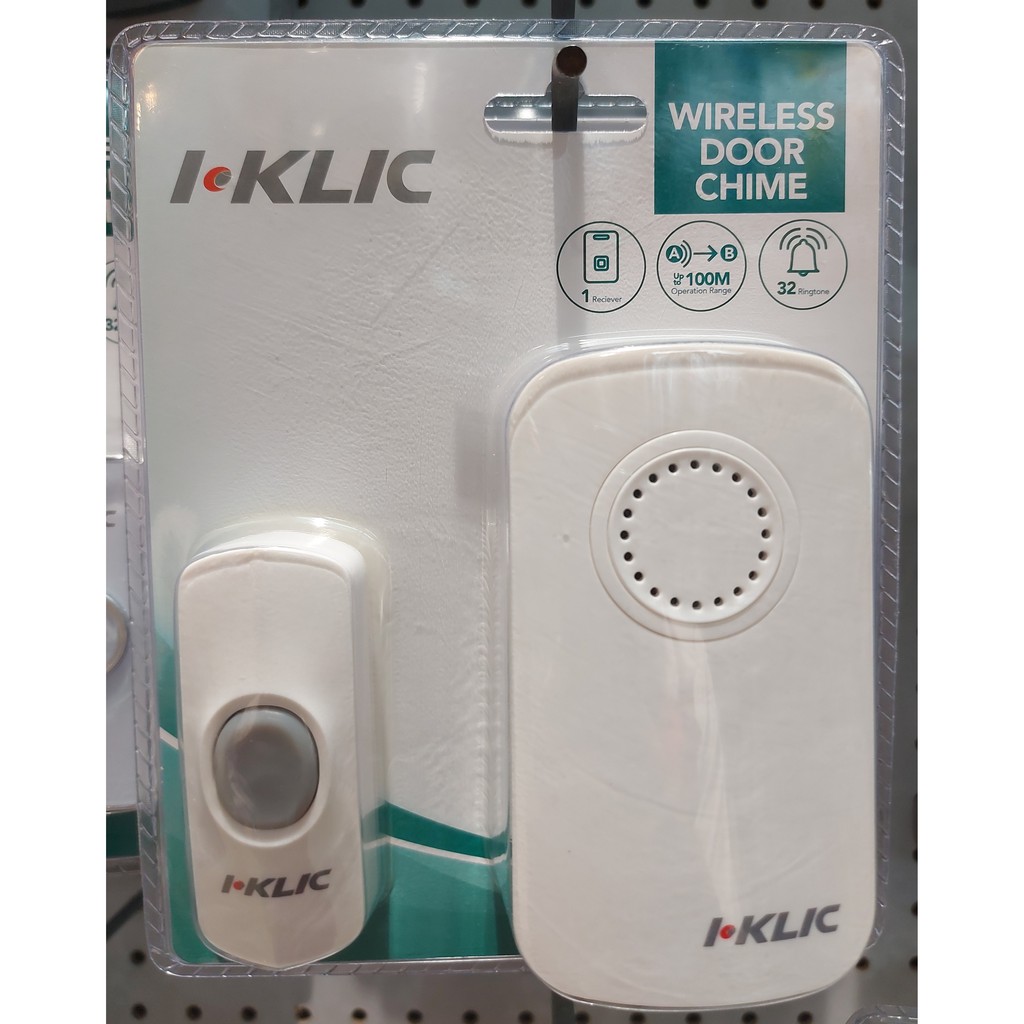 I-KLIC BEL PINTU NIRKABEL / BEL RUMAH 100METER / WIRELESS DOORBELL BATT 1 ON 1