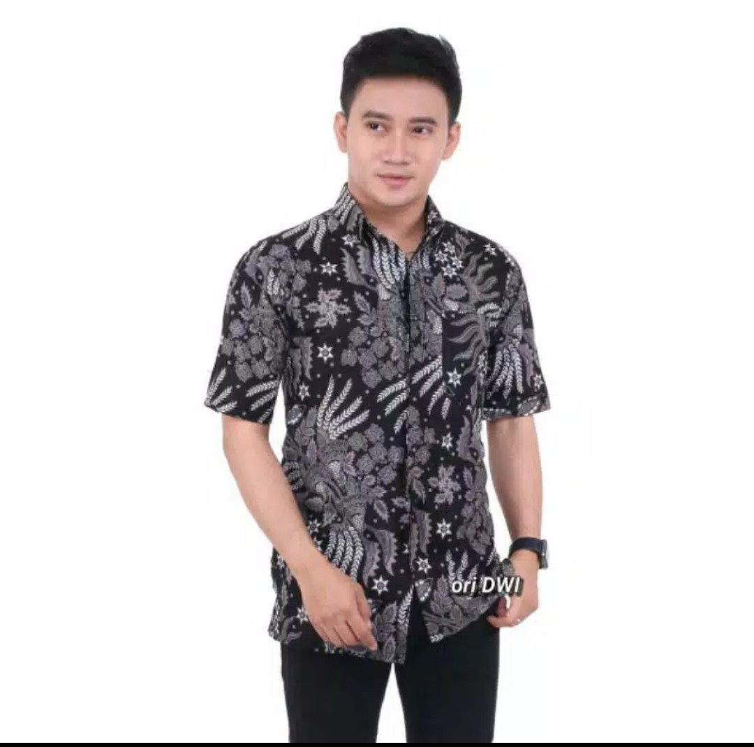 Bswart Batik Hrb026 Kenongo Hem Pendek Padi Pekalongan M L Xl Batik Pria Murah Modern Grosir Niih